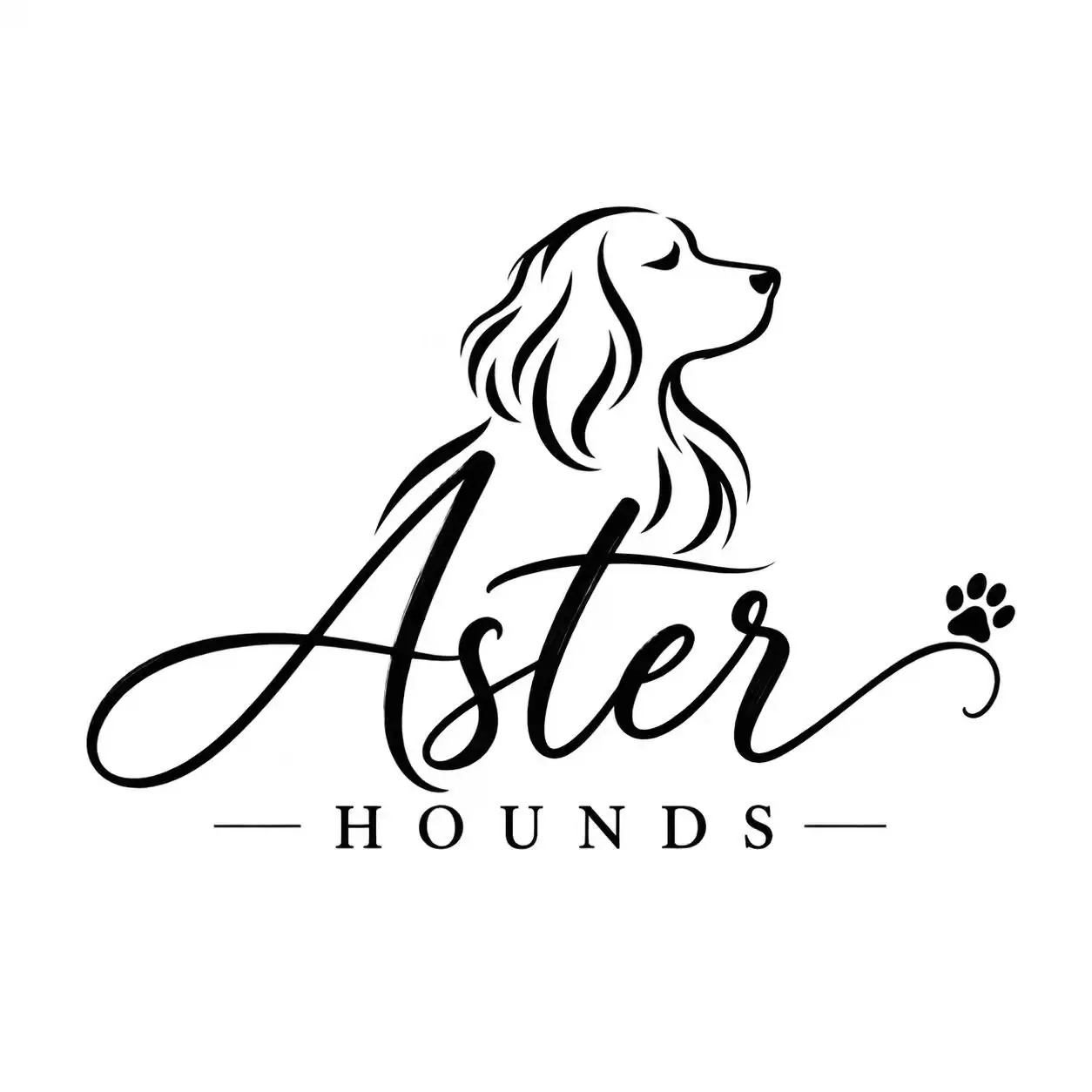 Aster Hounds logo shown in the PETMERO pet brand identity design section.