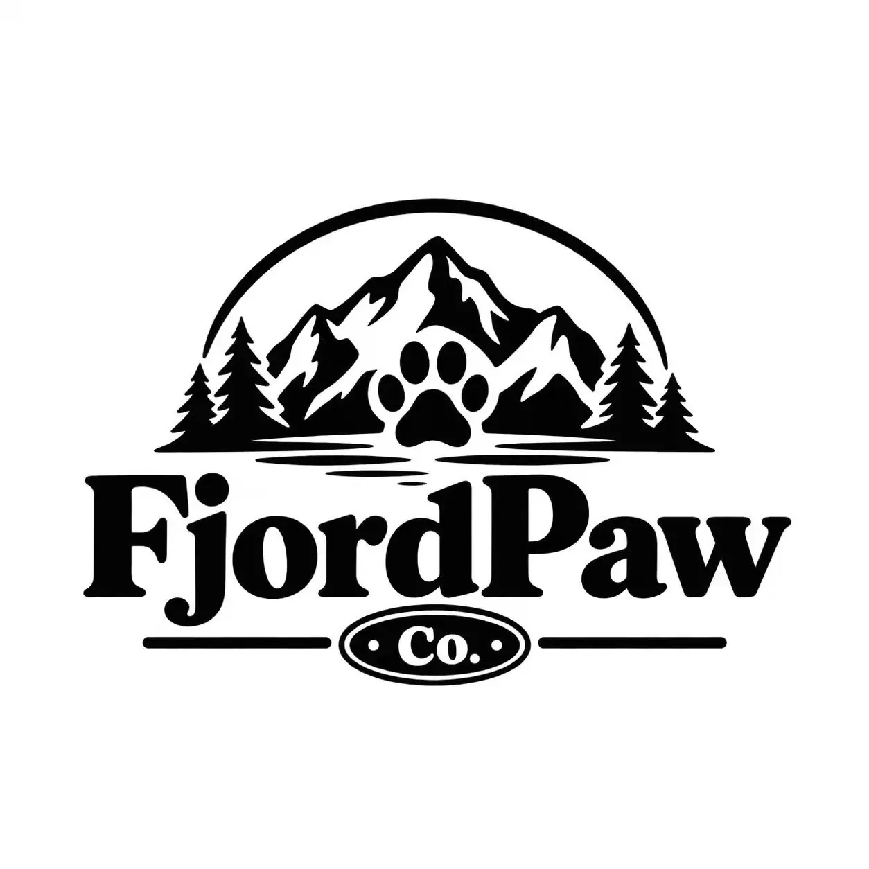 FjordPaw logo shown in the PETMERO pet brand identity design section.